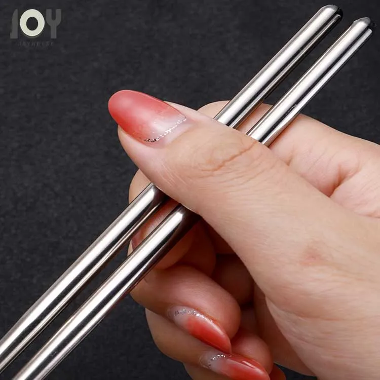 21cm Reusable Chopsticks Stainless Steel Metal , Japanese Chinese Korean Chopstick Dishwasher Safe Chop Sticks