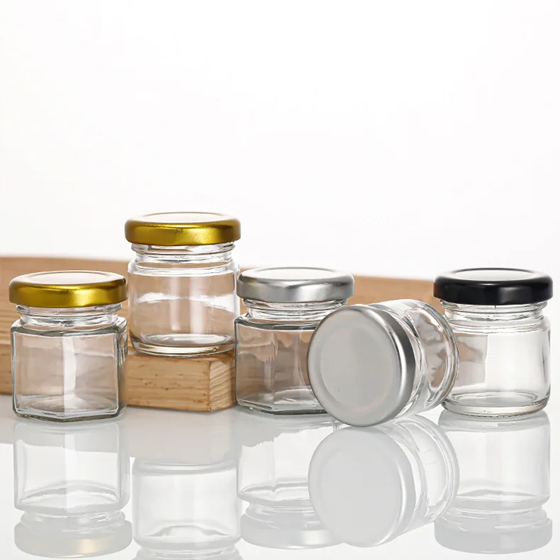 25ml35ml 45ml mini jam honey  jar airtight round square glass jars with lid