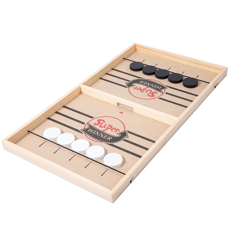 Catapult Chess Board Wooden Desktop Mini Hockey Table Game 2 Players Battle Family Interactive Play Sets Toy For Kids Boys Girls