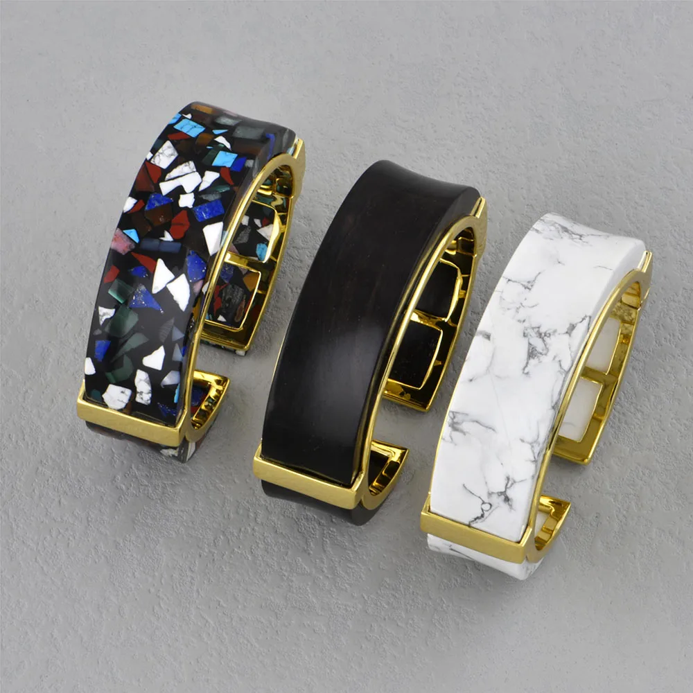 ChinChin Vintage Chunky 62mm Bangles Jewelry Women Trendy 18k Gold Plated Brass Adjustable Cuff Bracelets & Bangles For Women
