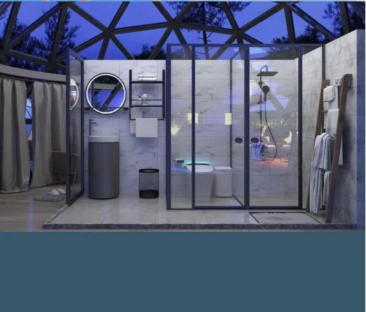 2024 hot prefab cabin house restaurant home transparent bubble glamping dome ai rental sliding dome tent house
