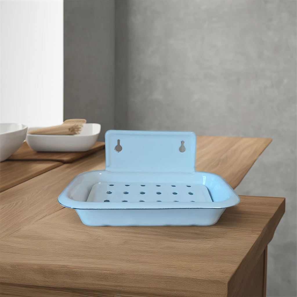 Hollow out Enamel Metal Soap Holder Bathroom Soap Box Dish Bath & Toilet Supply