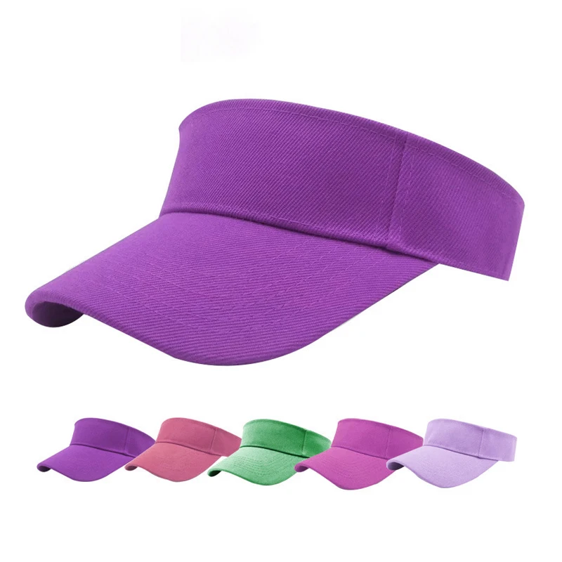 2024 New Type Custom Embroidery Printed Logo Visor Beach Adjustable Sun Protect Cap Visor Hats For Women Men