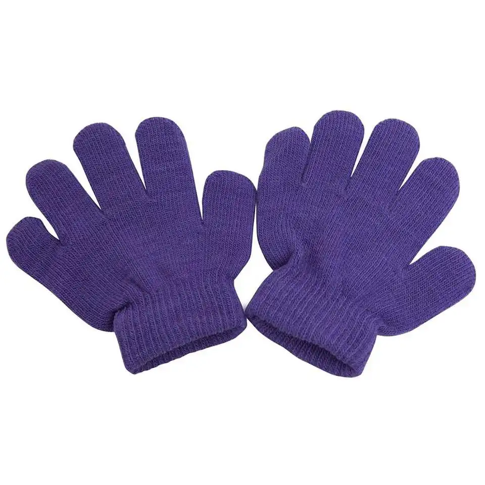 ZMSAFETY Acrylic Stretchy Mitten Winter Knitted Children Girl Boy Magic Kids Gloves