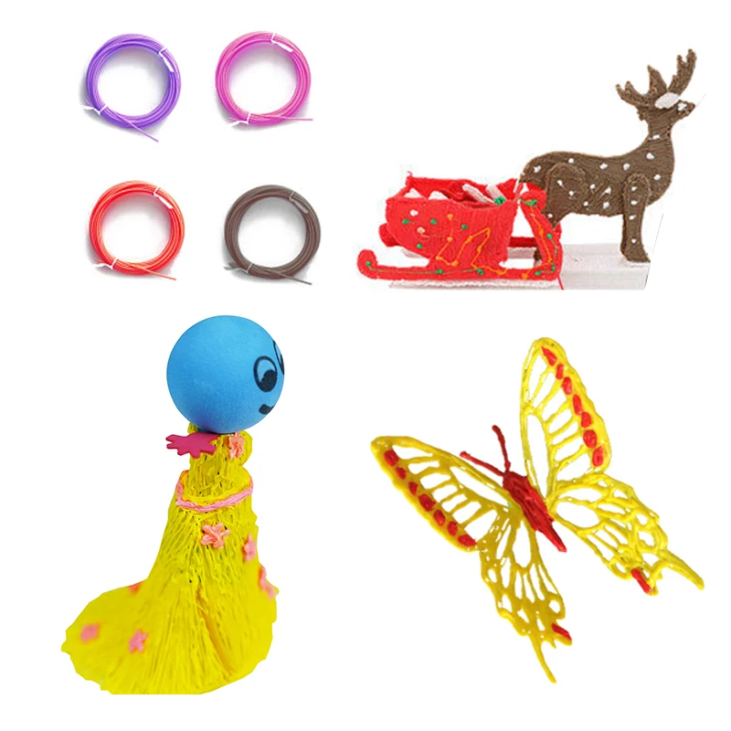 OEM Customized Non-toxic 10 Roll/bag 5m/roll 3d Printer Filament Pla Plastic Refill for Kids