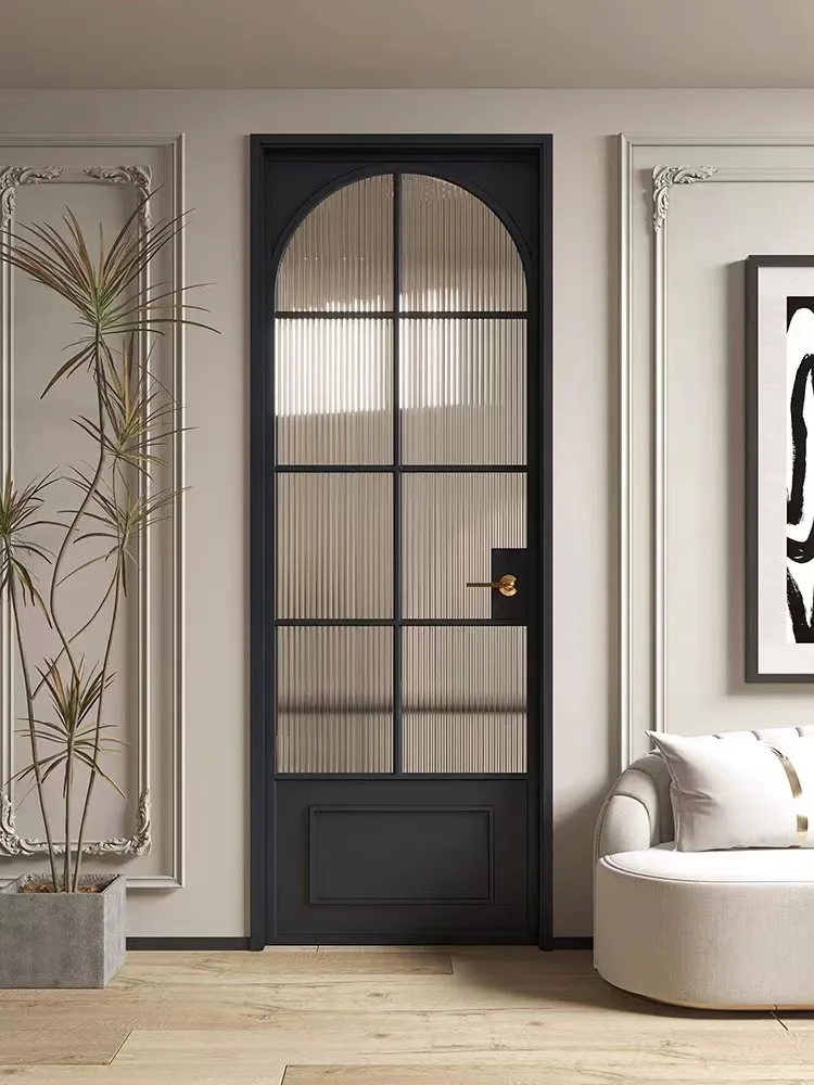 Glass door very narrow lift door arched sliding  toilet arc glass toilet flat door