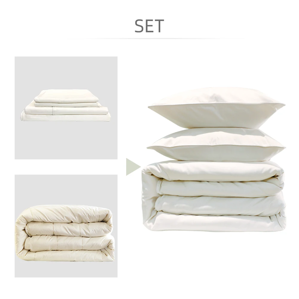 Большая скидка, сочетание роскошных 65% бамбуковых 35% хлопковых 400 т пододеяльников и шерстяного одеяла