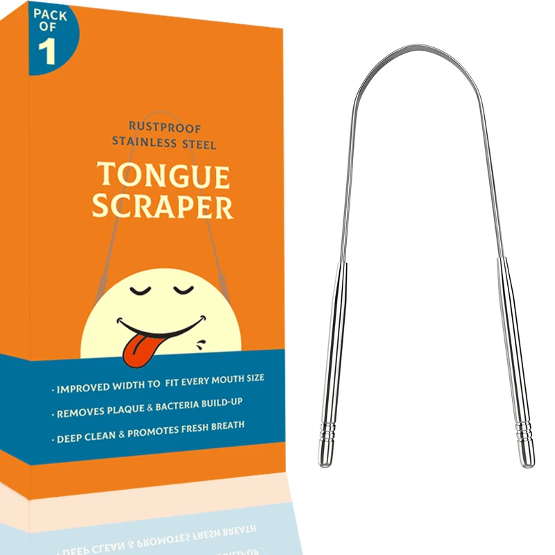 2021 OEM Oral Care Raspador De Lengua Hygiene Health U Shape Stainless Steel Ayurvedic Tongue Scraper Cleaner For Adult
