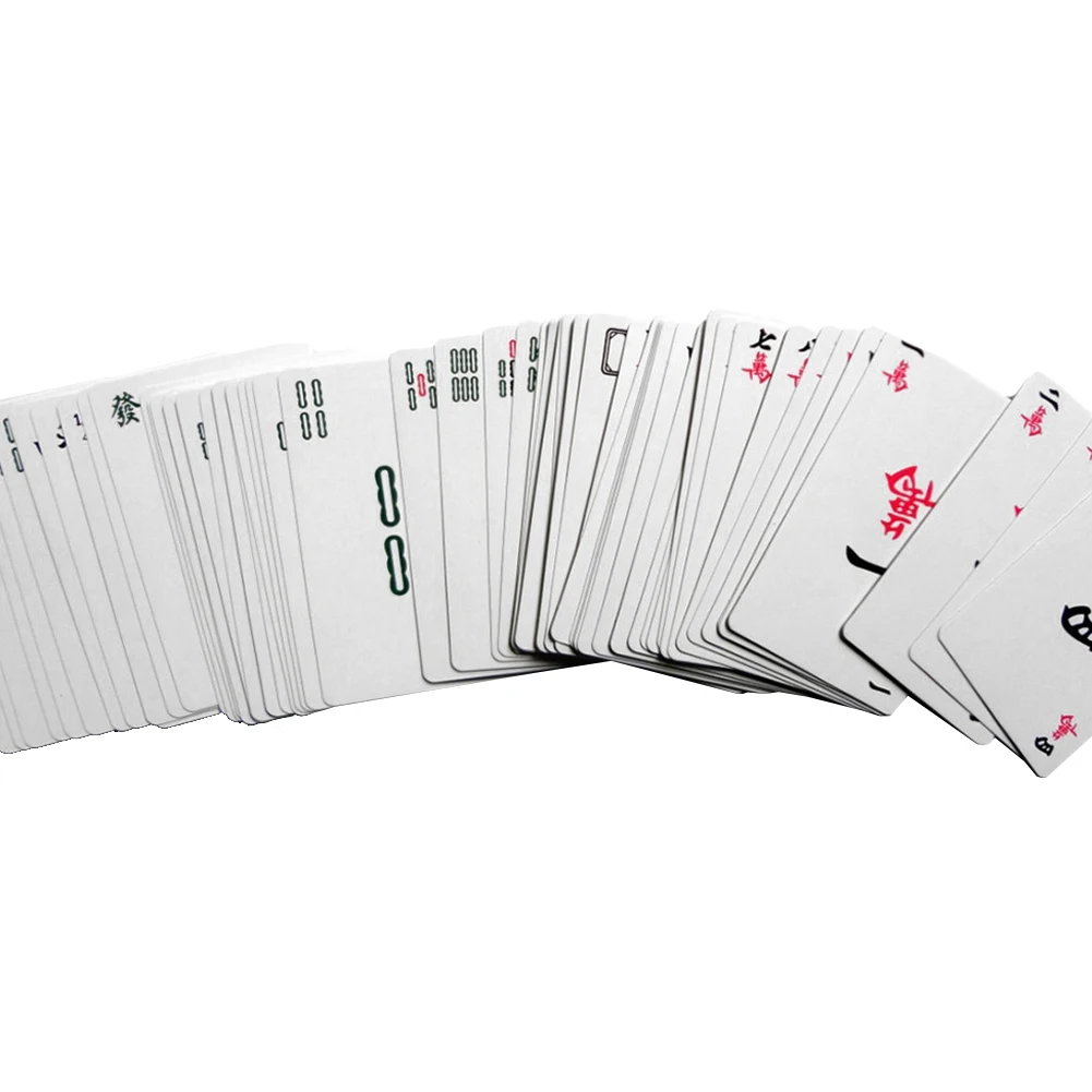 
Chinese Traditional Mahjong Playing Cards With 2 Dices For Fun Table Cards Game 144 Cards/Set 