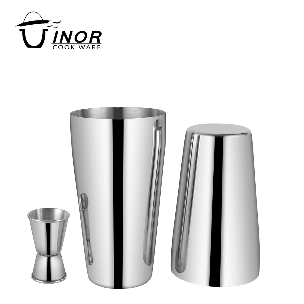 5 pcs Bar Tool Cocktail Boston Shaker Set Stainless Steel Martini Wine Bartending Kit with Jigger Strainer Spoon Pourer