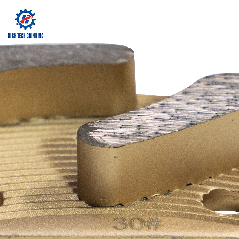 HTG-2T Dry Wet 30# 60# 120# Grit Trapezoid Abrasive Tools Metal Segment Disc Diamond Grinding Pads for Concrete Grinder