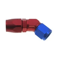 AoMei High Quality Hydraulic Hose Fittings Aluminum 45 Degree Fuel Oil Line  AN Swivel PTFE Hose End AN Fittings