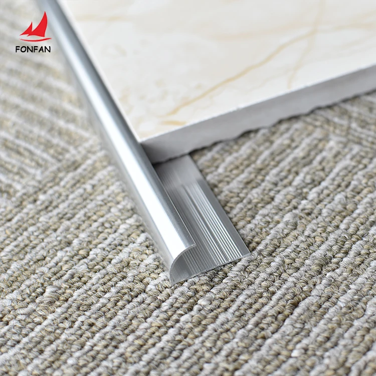 Fengfan Wholesale Round Shape Metal Trim Custom Straight Edge 10mm Aluminium Tile Trim Decorative Tile Accessories