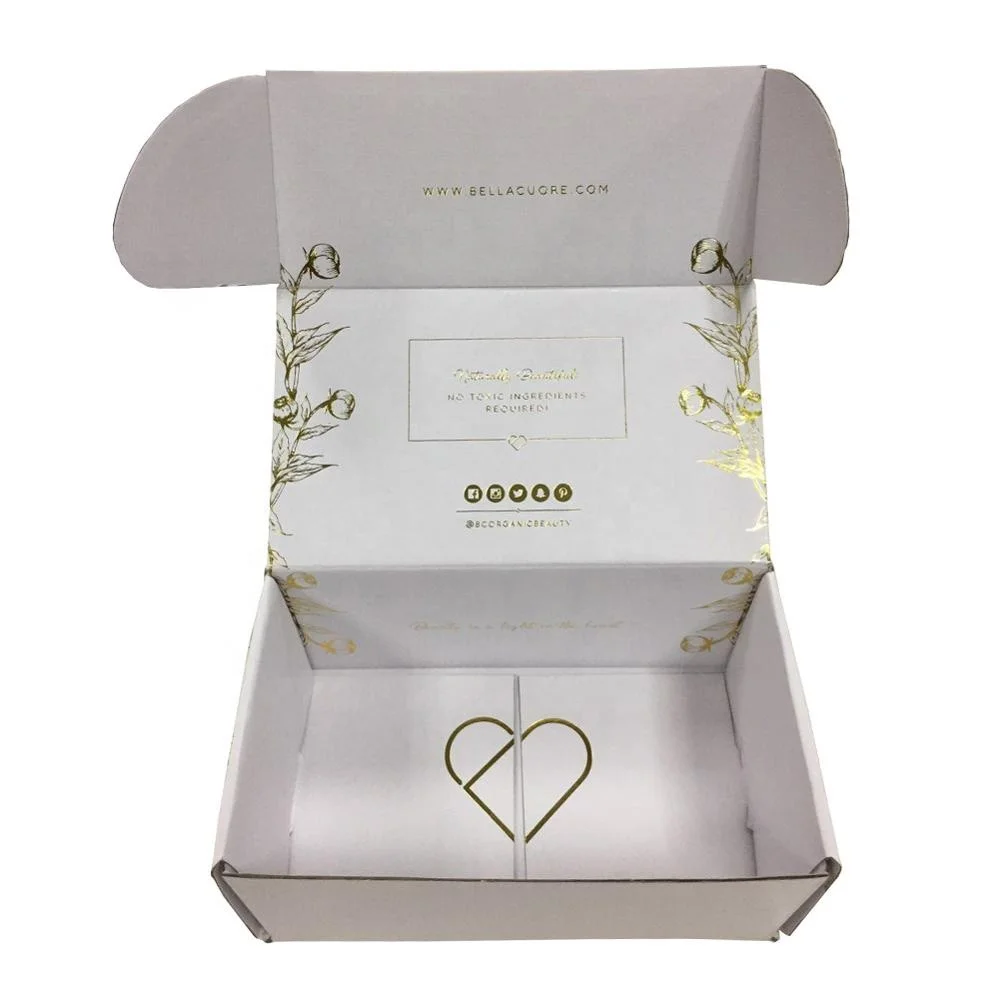 High Quality Rose Gold Stamping Logo Underwear Paper Packaging Box for Cosmetic Skin Care Product Box