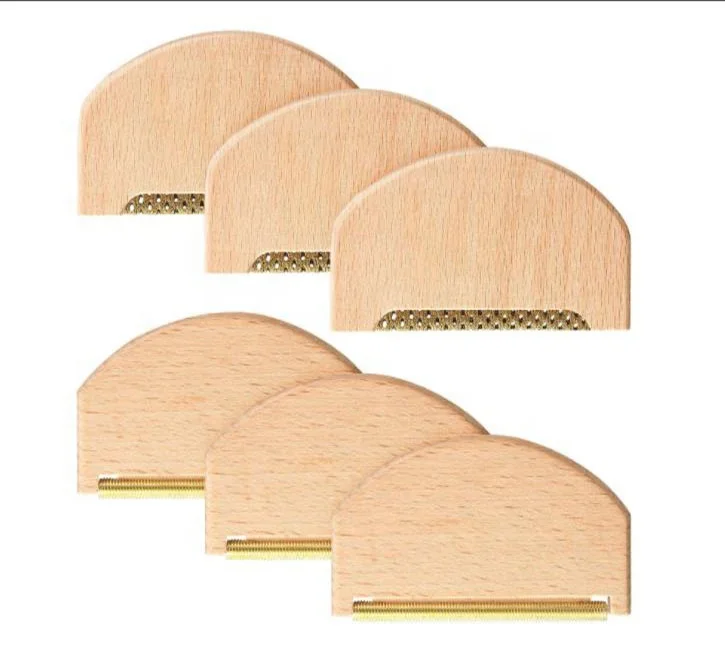 Wooden Cashmere Sweater Comb Beech Lint Remover for Clothing Brushes
