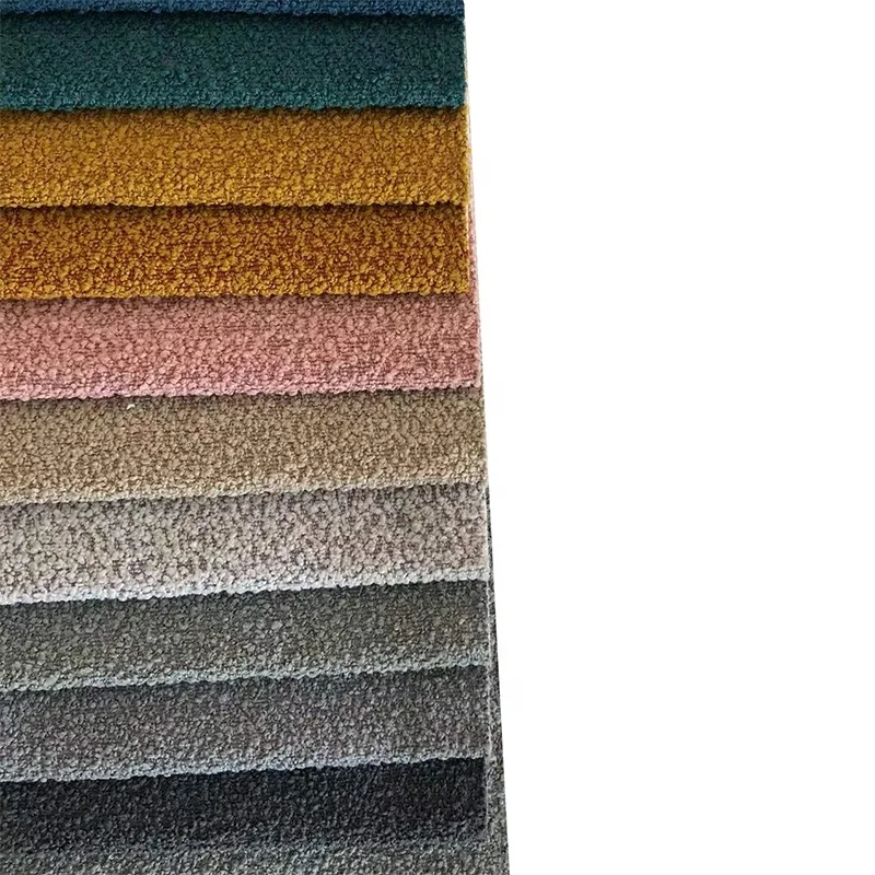 Loop Velvet Soft 430gsm Lamb Wool Look Heavyweight Boucle Sofa Fabric for Furniture Textile