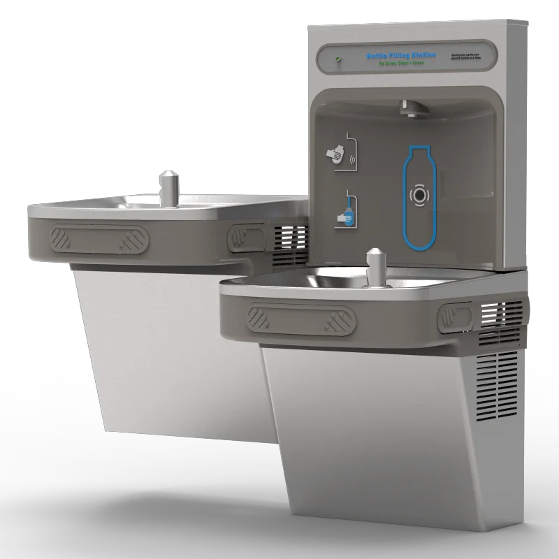 TB35-2DFC Wall Mount Hi-Lo ADA Filtered Water Cooler with Hand Free Bottle Filler