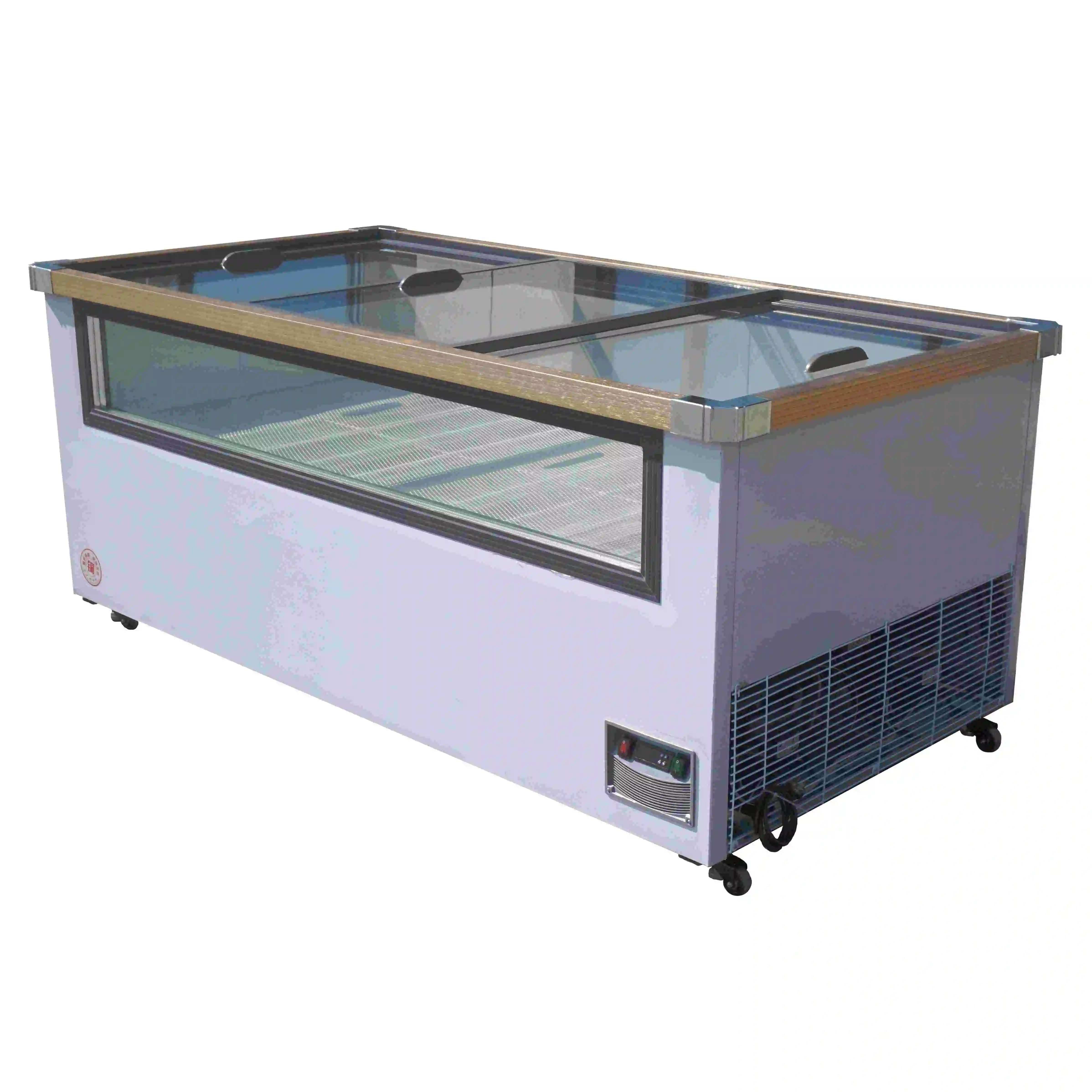 HAOYOU New Supermarket Mall Convenience Store Display Glass Door Freezer Deep Freezer Sliding Glass Door Ice Cream Freezer