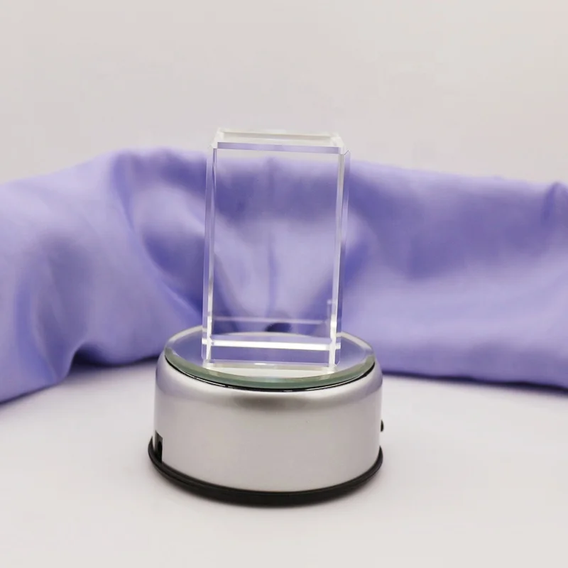 3D Розовый лазерный кристалл ручной работы со светодиодной подсветкой для свадебных сувениров