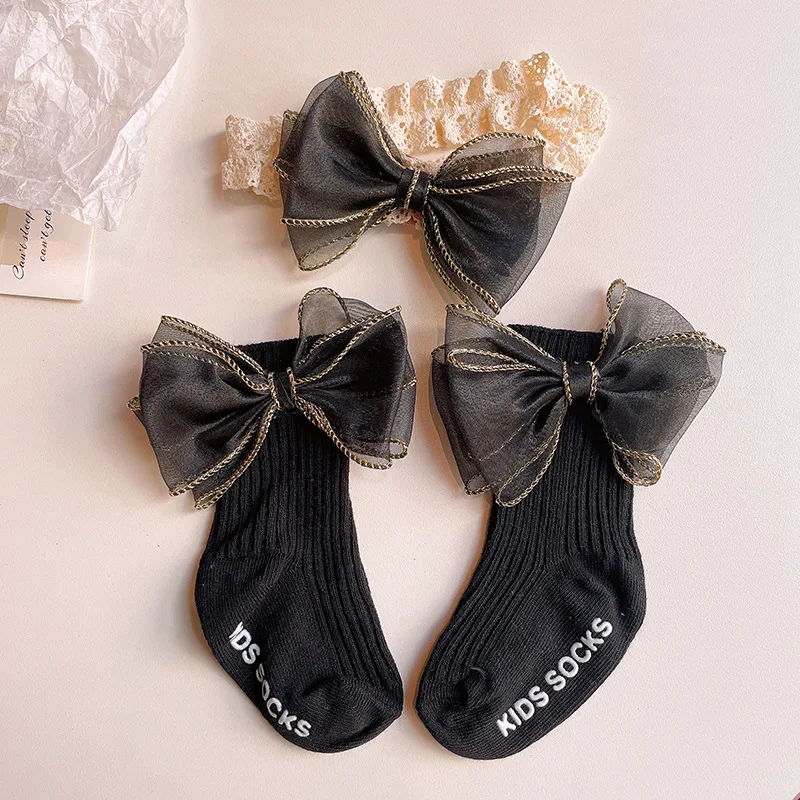 Newborn Baby Girl Headband and Socks Set Princess Infant Photography Accessories
