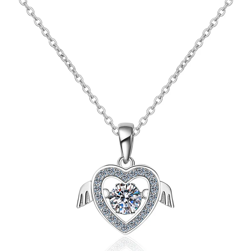 Fashion Luxury S925 Sterling Silver Necklace 50 points moissanite plating pt950 Jewelry Necklace with GRA Certificate