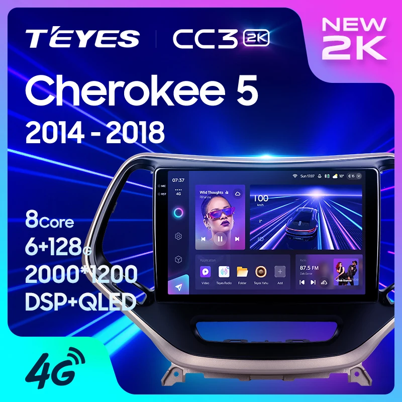 TEYES CC3 2K Car DVD Player For Jeep Cherokee 5 2014-2018 10.2 Inch Auto Electronics Car Radio DVD Player
