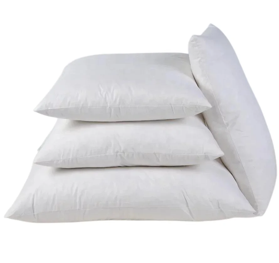 Wholesale Luxury White Cotton Fabric Pillow Stuffer Duck Down Feather Insert Cushion Inner with Customized Logo