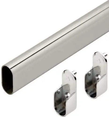 Chrome Steel Wardrobe Tube, Round/Oval Wardrobe Pipe