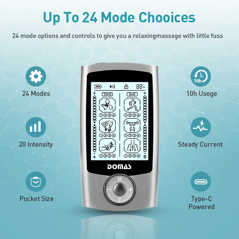 Wholesale Dual Channels 24 Modes Pulse Micro Electric Physiotherapy Pain Relief EMS Tens Device