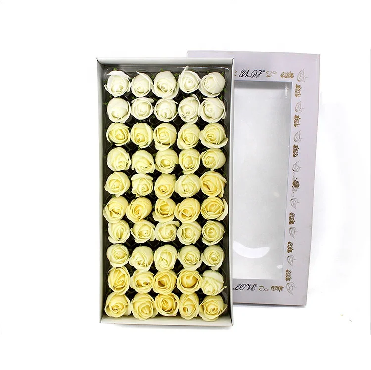 Custom Color 50Pcs Soap Box Packaging Handmade Soap Rose Flower Box Rose Flower Soaps For Perfect Birthday Valentines Day Gift