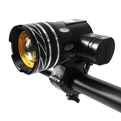 USB Rechargeable Aluminum Alloy Bicycle Headlight 360 Degrees Rotatable Cycling Light Rainproof ABS Bike Safety Light LED