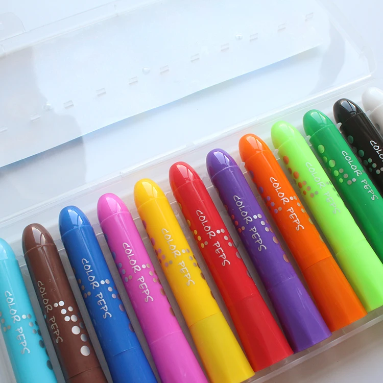 Washable nontoxic 12 Colors Watercolor Pastel Nontoxic Colorful stick Crayon Kids office students
