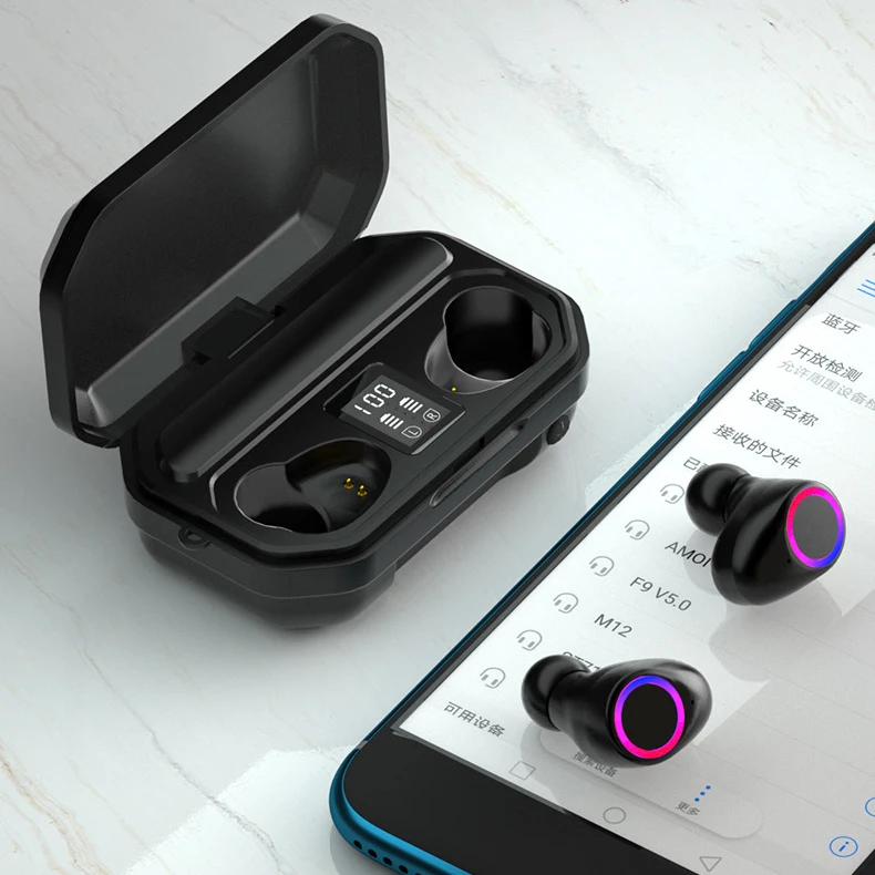 with display wireless earbuds TWS Hi-Res Sound Quality Bluetooth in Ear Headphones