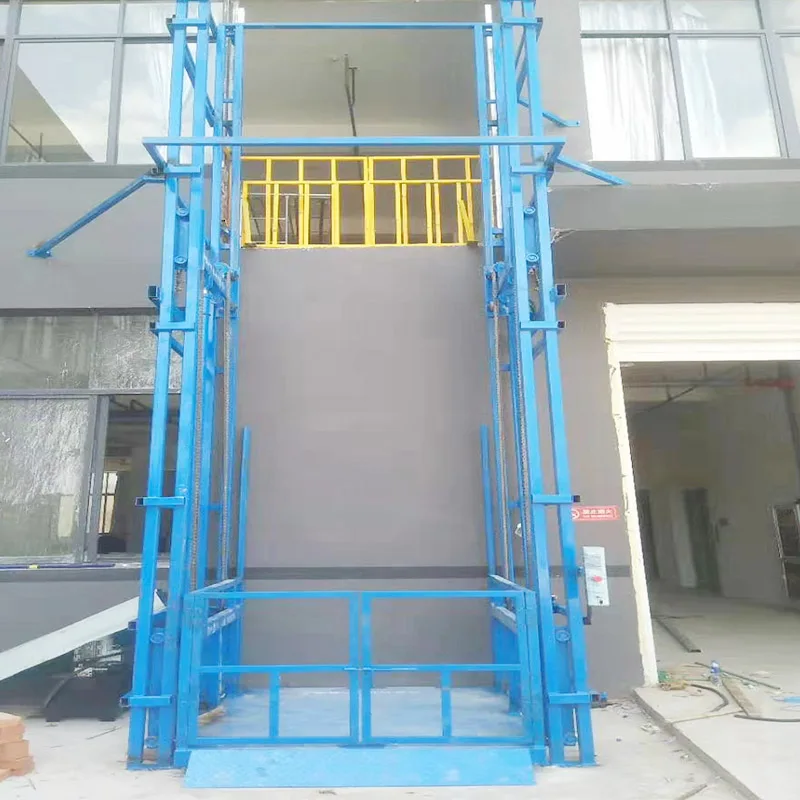  Cheap one story lift 1.5 ton warehouse mini hydraulic electric wall fixed outdoor vertical pallet platform for