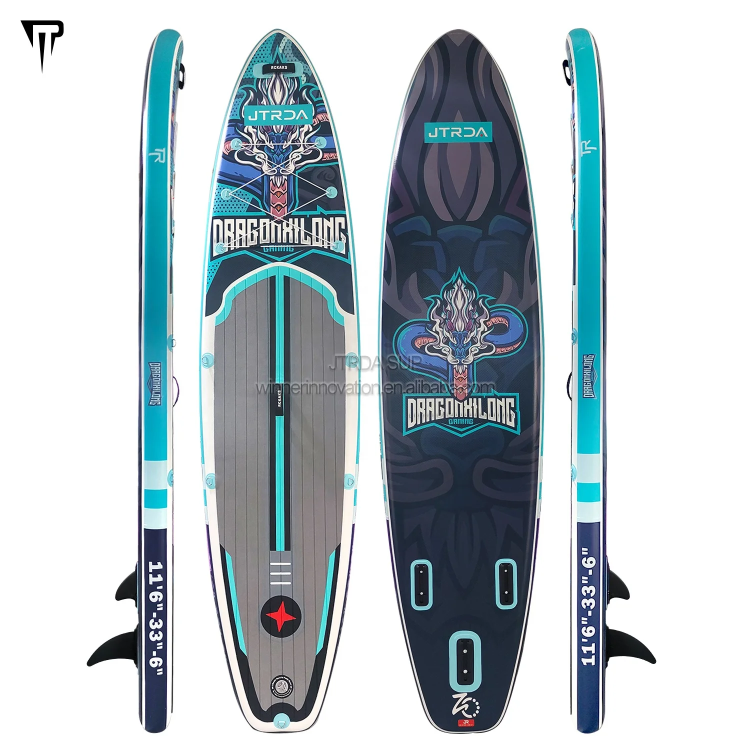 JTRDA 11.6 Single Layer Loong design China manufacture new drop stitch surfboard Inflatable SUP touring stand up paddle boards