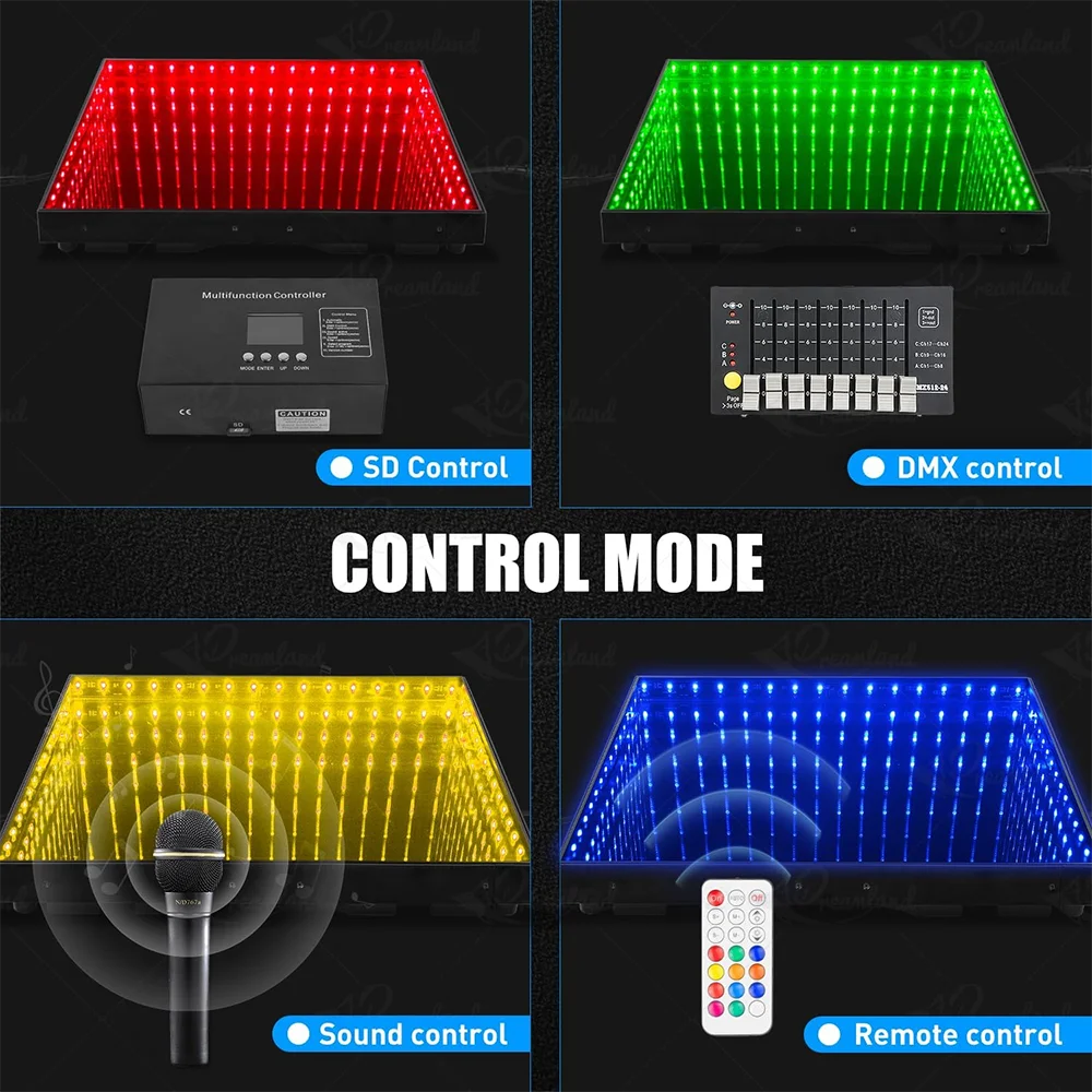 Infinity Fast Setup Dj Light 2ft By 2ft Wireless 3d Mirror Magnet Led Dance Floor
