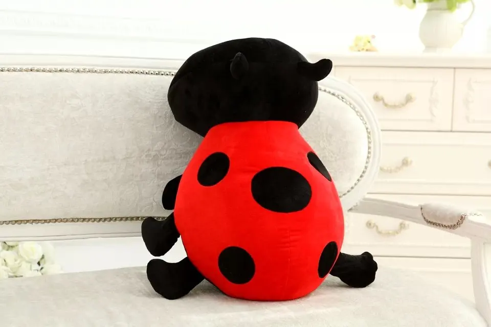 Customizable Ladybug Plush Toy Cute Stuffed Animal Ladybird Sofa Decorative Pillow Children Kids Toy