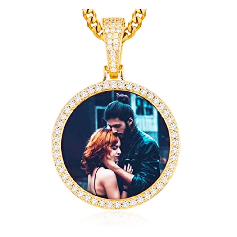 
Jasen Jewelry 1.75 inches Round Blank Photo base pendant or custom blank Settings Picture Pendant for men women 