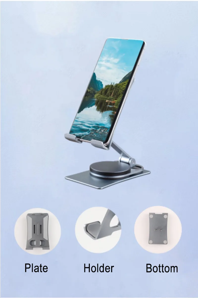 Easy Adjustable Base 360 Rotatable Dual Fold ind Mobile Phone Stand Holder