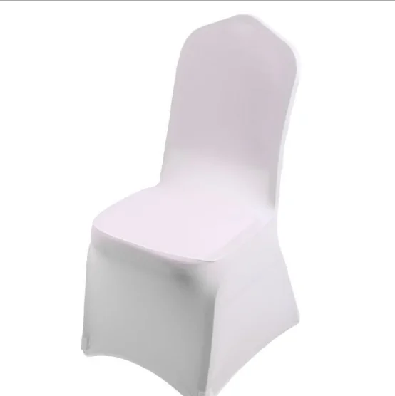 Оптовая продажа с фабрики, белые эластичные чехлы на стулья для свадьбы, банкета, отеля