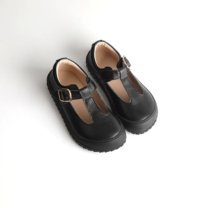 Babyhappy Factory Patent 2024 New Breathable Light Weight Genuine Leather Zerp Drop Wide Toe Barefoot Shoes For Child