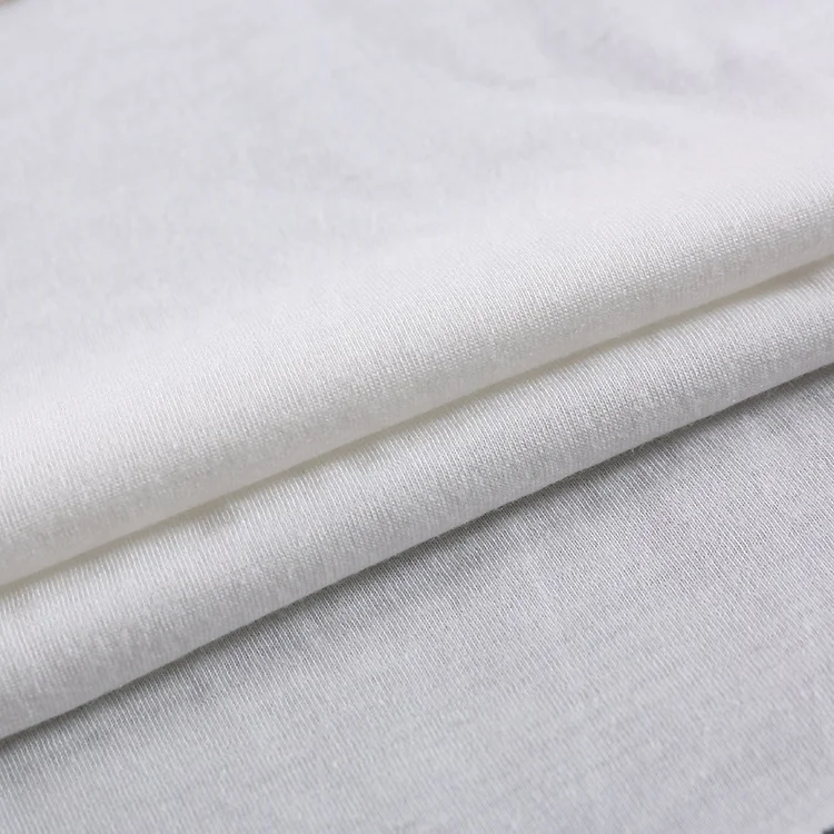 2021 Hot selling custom knit optic white jersey 65 polyester 35 cotton fabric knit jersey for garment