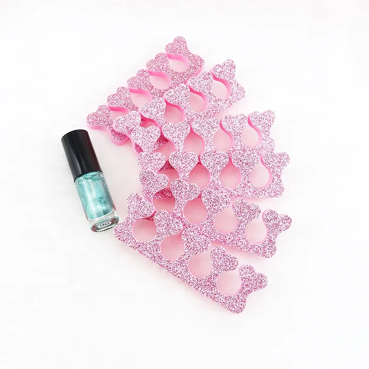 Ziri Factory Supply Nail Art Tools Pedicure EVA  Toe Divider Manicure Pink Sponge Glitter Foot Fingers Separator