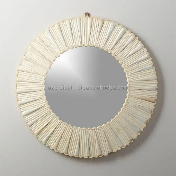 Look Decorative Bone Inlay Mirror Export Quality Elegant from India Living Room Furniture Antique Bone , Resin & MDF Board 1 Pcs