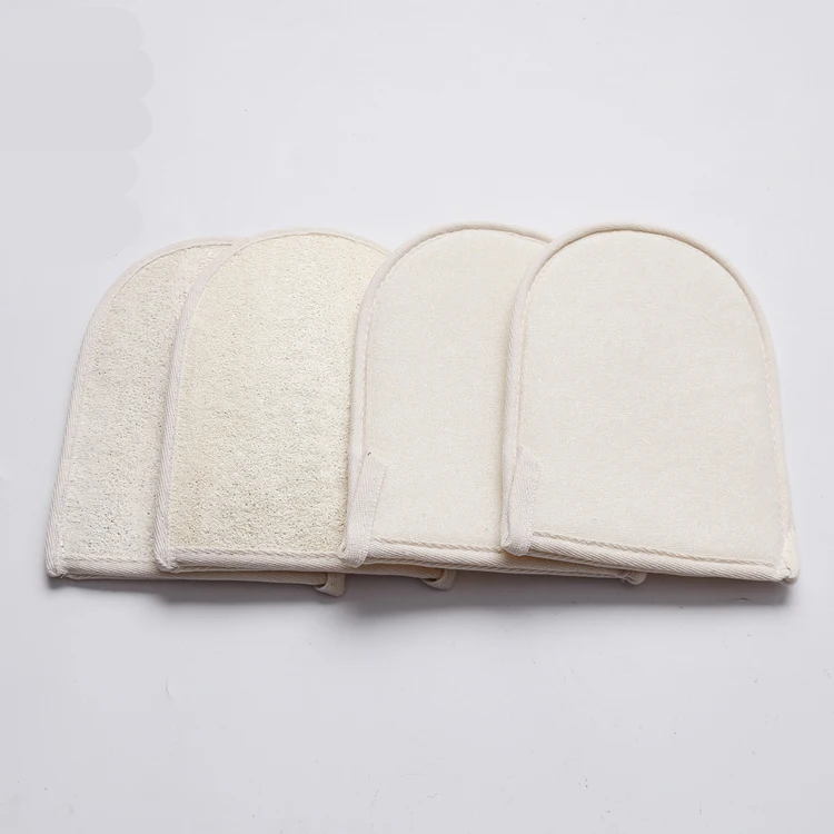 100% биоразлагаемые натуральные чистые губчатые лофационные перчатки эко-сертифицированные волокна для ванны с хлопковым бамбуком отшелушивания лица