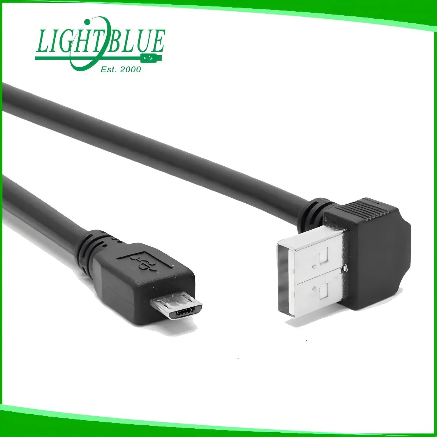 Up Angle 90 Degree Micro USB Cable Fast Charging USB 2.0 Data Sync Compatible for Samsung Galaxy S7 Edge S6 S5, Moto E6 5 4, LG