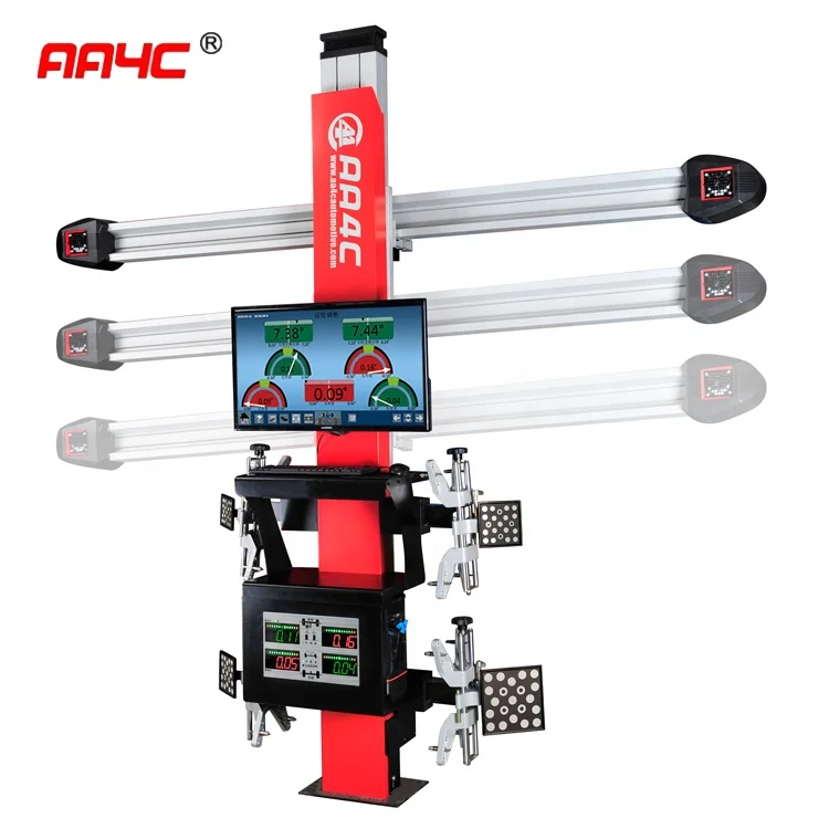 AA4C Camera beam Manually move + 2 monitors multi-language free update computer wheel alignment 3D Wheel Aligner  AA-DT111BT