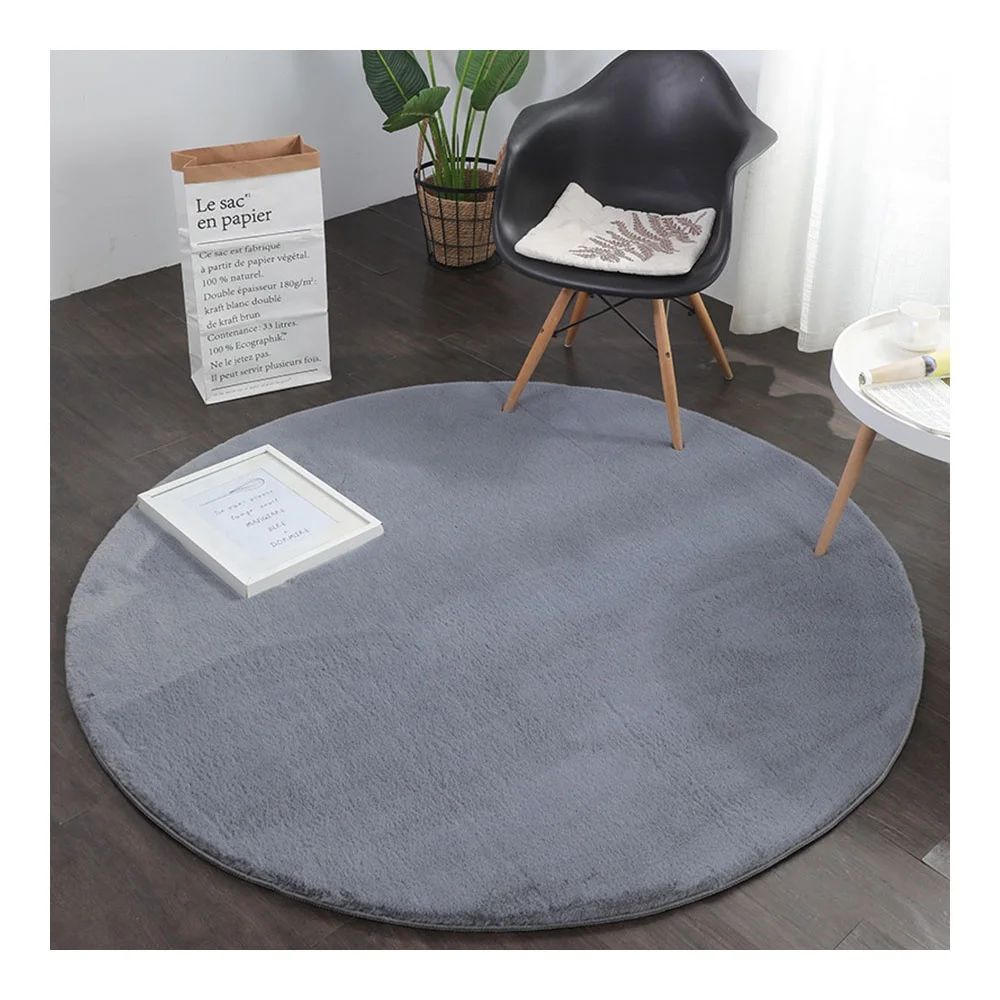 Искусственные пушистые современные круглые коврики и ковровые покрытия из искусственного кроличьего меха для