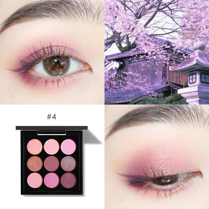 9 Color matte shimmer and marbled pressed glitter eyeshadows forever vegan eyeshadow palette custom