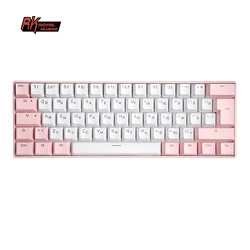 Custom doubleshot keycaps russian language mechanical keyboard with pink/blue keyboard cover 61 keys computer gaming keyboard